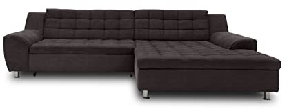 DOMO. collection Ecksofa Merida, Sofa mit Schlaffunktion in L-Form, Eckcouch, Polsterecke, Schlafsofa 304 x 200 x 84 cm (BxTxH), espresso