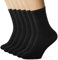 EIISSION Socken Herren 47-50 Schwarz Warme Sportsocken Unisex Business Lange mit Baum-wolle Haltbarkeit für Sport Freizeit 6 Paar Schwarz