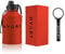 2.2L Stainless Steel Water Bottle by HYDRT - RED - Highest Grade Steel - Utility Strap - Gym bottle - Canteen