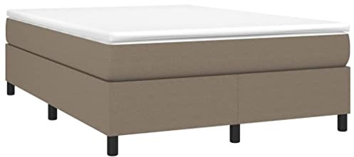 vidaXL Bettgestell, Polsterbett Bett für Schlafzimmer, Bettrahmen mit Lattenrost, Schlafzimmerbett Doppelbett, Taupe 140x190cm Stoff