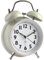 Miraval Doppelglockenwecker mit Snooze lauter Alarm Retro lautlos kein Ticken Retrowecker Japanisches Quarzuhrwerk (Weiß)
