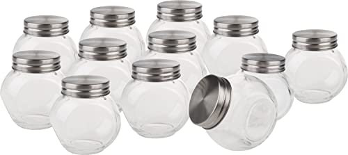 VBS 12er-Pack Vorratsglas 150 ml 8x8cm Aufbewahrungsglas Bonbonglas Glasdose