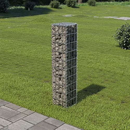 Keketa Muro di gabbioni con coperture, in acciaio zincato, cestino di gabbioni, recinzioni per giardino metallici, per pietre gabbioni, fioriera, 20 x 20 x 100 cm