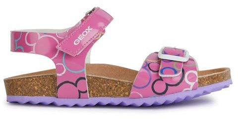 Geox J Adriel Girl C, Sandalias Niñas, Fucsia Multicolor, 30 EU