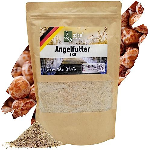 Zite Fishing Grundfutter Karpfen-Angeln - Starke Lockwirkung auf Friedfische - 1kg Hochwertiges Groundbait Karpfen-Futter Wiederverschließbar - Ideal auch für Brassen, Rotaugen & Mehr (Tigernuss)