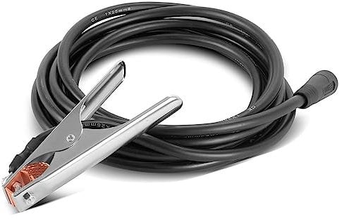 STAHLWERK Massezange bis 300 A Masseklemme | Erdungsklemme inklusive 3 m Schweißkabel | Massekabel mit 25 mm² und 9 mm Stecker