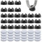 UFURMATE Lot de 24 Protections de Pieds en épingle à Cheveux en Plastique avec Patins en Feutre antidérapants pour Pieds de Chaise Ronds (10 mm, Noir)