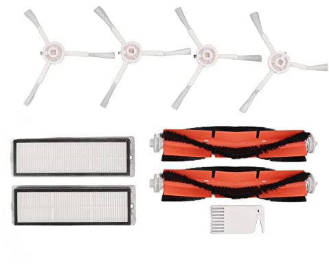 EVGATSAUTO Hauptbürste, Bürstenfilter, Weißes Flachkamm-Set, Zubehör für 1C, für Dreame F9, für Xiaomi 1T, Side Brush für Mi Robot Vacuum Mop Ersatz