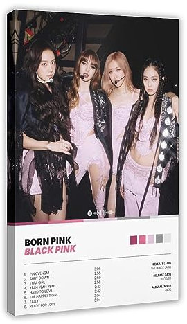 K-Pop Blackpink Poster Born Pink Album Poster Leinwand Poster Schlafzimmer Dekor Sport Landschaft Büro Zimmer Dekor Geschenk 20 x 30 cm