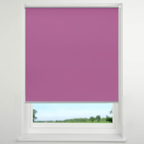 Doppelrollo Klemmfix Ohne Bohren 55 x 120 cm Hitzeschutz und Sichtschutz Klemmfix Rollo Seitenzugrollo Verstellbare für Fenster und Türen, Rosa