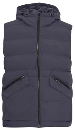 NORTH BEND NBPetro Herren Steppweste atmungsaktiv sportliche Weste mit Kapuze und Taschen, Größe:2XL, Farbe:Phantom (1016)