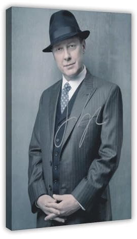 HHMACC James Spader signiertes Leinwand-Poster, Schlafzimmer-Dekor, Sportlandschaft, Büro, Raumdekoration, Geschenk, Rahmen-Stil, 30 x 45 cm