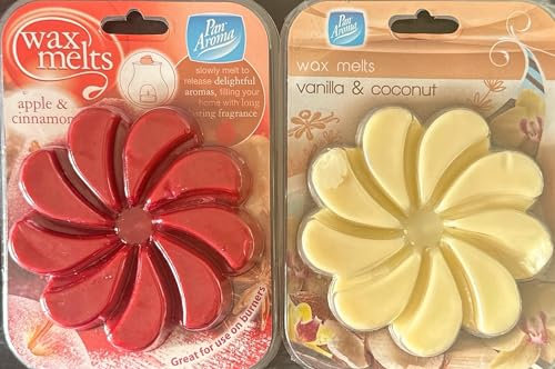 Pan Aroma Vanilla & Coconut and Apple Cinnamon Wax Melts Pack of 2 by PADMASHRE