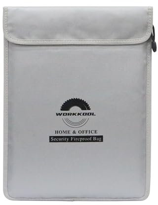 Feuerfeste Dokumententasche, wärmeisoliert, wasserdicht, feuerfest, Dokumententasche, Organizer für wichtige Dokumente, sicheres Feuer, 2 Taschen, Geldtasche mit Reißverschluss für Büro und Zuhause