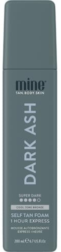 MineTan Dark Ash Selbstbräuner | Farbkorrektur Kollektion - 1 Studen Instant Express, Gesicht & Körper Self Tanner, Dunkelbraunes Hautfinish, Für Helle und Rötliche Hauttöne, Keine Orangetöne, 200 ml