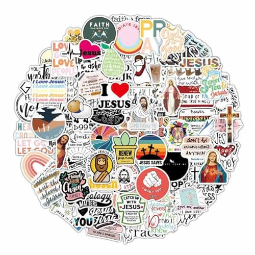 100Pcs Waterproof Jesus Faith Bible Christian Religion Stickers for Laptop, Motorcycle, Skateboard, Water Bottle