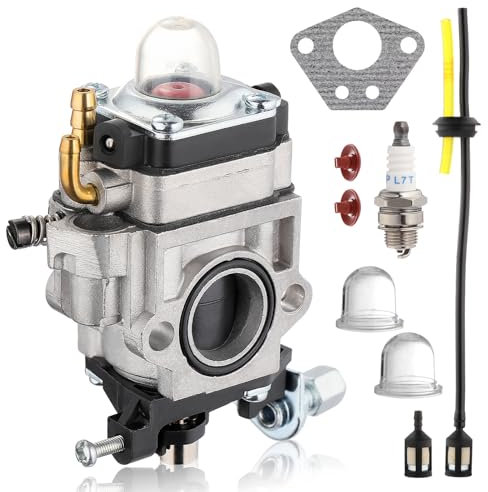 GEARMONSTER Vergaser für Motorsense 52 cc 49 cc 43 cc, Carbu-Set mit Dichtung, Schlauch, Zündkerze und Benzinfilter, Vergasersatz für Eine Vielzahl von Rasenmähern, Freischneidern und Kettensägen