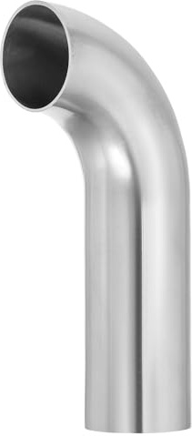 PATIKIL 90 Grad Bogenbogenbogen, 1 3/4 Zoll OD Sanitärer Auspuffbogen Auspuffrohrverbinder 304 Edelstahl 4 Zoll l Verlängertes Rohr zum Modifiziertes Treppengeländer HVAC, 1 Stück
