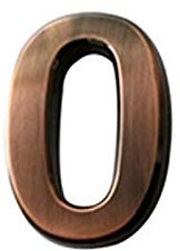 Numero Civico Esterno,Numero Civico Bronzo Digital 0-9 hotel adesivo placcatura Digital Metal Door Building Indirizzo Floor Numero Hotel Numero Sticker Piastra Segno(0)