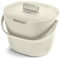 YourCasa Poubelle bio de cuisine 3,6 l - Poubelle à compost pour déchets biologiques quotidiens - Passe au lave-vaisselle - Anti-odeurs avec tamis et poignée ergonomique - Petite poubelle bio (crème)