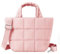 GSenhui Petit sac fourre-tout matelassé pour femme - Sac fourre-tout matelassé à bandoulière - Mini sac fourre-tout rembourré à grille, rose, S