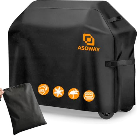 Grillabdeckung Wetterfest, Grill Abdeckung 600D Hochwertige Oxford Gewebe Reißfest für Weber, Enders,Grill Abdeckhaube Wasserdicht,Winddicht UV-Beständiges (147X61x122cm)