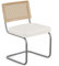 PRIVATEFLOOR Silla de Comedor - Tapizado en Tela Bouclé - Madera y Ratán - Birey