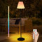 Solare Outdoor-Stehlampe Höhenverstellbar - USB-Schnellladefähig Kabellos, Dimnbar mit RGB & Warmweiß LED für Garten Terrasse Biergarten, 150 cm Schwarz mit Massivem Rundfuß