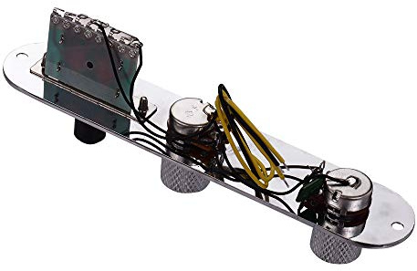 Fafeicy Telecaster Control Plate Assembly, Metal Control Panel with Knobs, Replacement for Guitar, Convenient to Use, Pre-wired, Made of Premium Material, Black