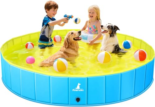 Pourbibi Piscina Per Cani Grandi, Piscina Pieghevole Per Cani, Vasca Da Bagno Portatile in PVC, Piscina Per Cani Grandi E Piccoli, 160 X 30 Cm