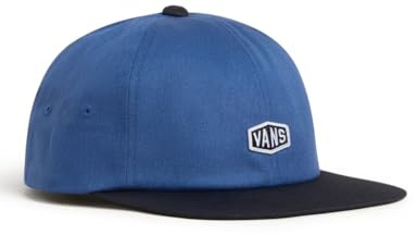 Vans Cappello Berretto Hat Azzurro Unisex Hex Logo Jockey Coal Flat Cotone (IT, Testo, Taglia Unica)