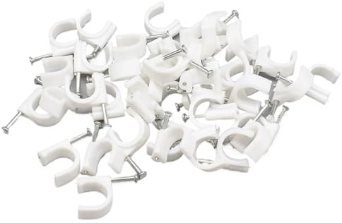 1000PCS Halb Clamp J-Haken Mit Nagel Kunststoff Kreis Kabel Clip High Carbon Stahl Nägel Clips Draht Wand halter