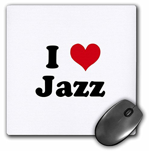 3dRose LLC mp_16542_1 Mauspad I Love Jazz, 20,3 x 20,3 x 0,25 Zoll