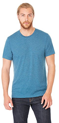 Canvas Mens Triblend Crew Neck Plain Short Sleeve T-Shirt (S) (Steel Blue Triblend)