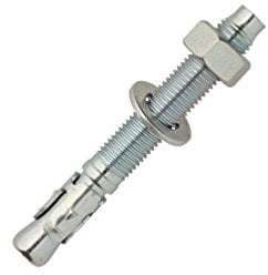 SCELL-IT, Boîte 100 Goujons d'ancrage acier zingué M8x80x30mm, Écrou et rondelle montés, Douille en 3 éléments, Acier haute résistance, Extrémité avec chanfrein protégeant le filetage lors de la pose