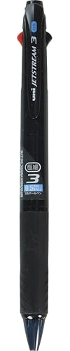 Uni Ballpoint Pen Jetstream 3 Color Black, Red, Blue Ink 0.5mm, Transparent Black (SXE340005T.24)