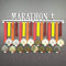 Marathon - Medagliere da Parete Maschile - Porta medaglie Running, Maratona, Corsa, Ironman - Sport Medal Hanger - Display Rack (M 750 mm x 115 mm x 3 mm)
