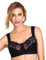 Miss Mary of Sweden Lovely Lace Womens Non-Wired Full Cup Cotton Bra Black