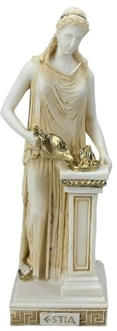 greekartshop Hestia Vesta-Statue Göttin des Hauses und der Familie Skulptur Figur handgefertigt 26 cm