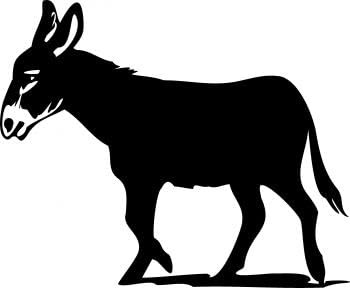 Aufkleber Applikation - Esel - AP0685 - verschiedene Farben zur Wahl Farbe schwarz, Größe 12cm