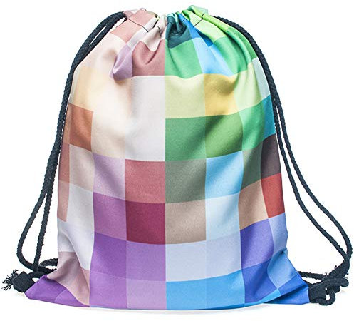 PREMYO Turnbeutel für Mädchen Teenager Junge - Sportbeutel Damen Bedruckt Geo - Hipster Gym Bag Festival