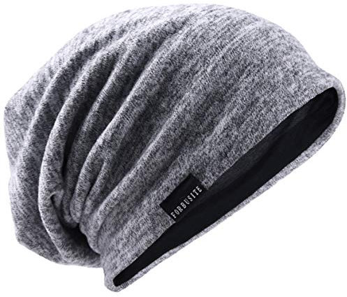 VECRY Herren Lässige Mütze Strickmütze Schädeldecke Lange Gefütterte Winter Sommer Hüte (Blass)