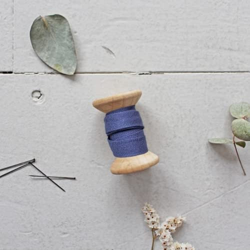 Viskose-Krepp-Schrägband, blau, Meterware