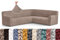 Paulato by GA.I.CO, elastischer und pflegeleichter Sofabezug für Ecksofa mit Armlehnen, hochwertige italienische Qualität, Mikrofaser-Kollektion, mittelbraun