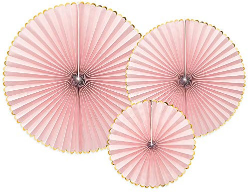 Dekorative Rosetten, 3 Stück, Yummy Hellrosa, 23-40 cm, Papierrosetten RPK20-081J