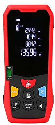 POOPFIY Laser Meter Laser Tape Digital Tape Measuring Device Laser Distance Meter Digital Rangefinder Tape Measure tool,Area And Volume,Pythagorean Mode,150M