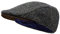 Borges & Scott Die Sloan - Flat Cap aus Irish Tweed und Nubukleder - Kieselstein Herringbone - M