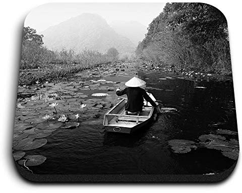 1 x Square MDF Fridge Magnet - Hanoi Vietnam River Boat Asia 37562