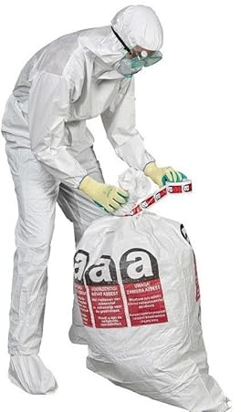 Asbest Flachsack mit 2 Inliner | 80x120cm | Traglast 25KG | 80L | Säcke Für Asbest | 50 Stück