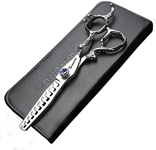 6/7/8 inch salon professional salon scissors salon hairdresser hair cutting hairstyle pruning tools Japan 440c high hardness stainless steel (6 Zoll dünne Schere)